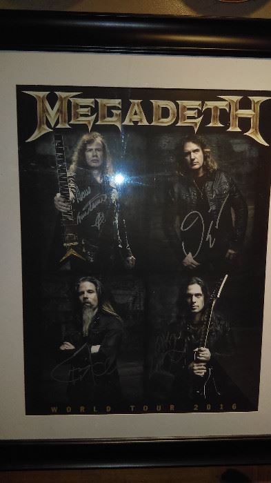 signed megadeth poster