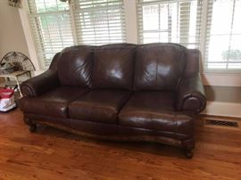 55	sofa	brown leather sofa by Ashley Furniture 78 long 	 $300.00 
