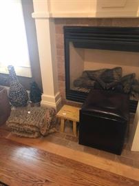 22		leather nail stud stool 16x18.5	 $75.00 
