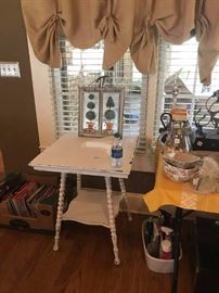 64		white painted end table 24x29	 $100.00 
