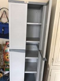 81		gray plastic storage unit w shelf 25x17x69 (2) @ 30 ea	 $60.00 
