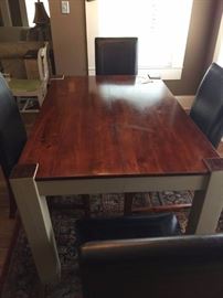 #54 Dining table with 4 leather look Chairs $200
