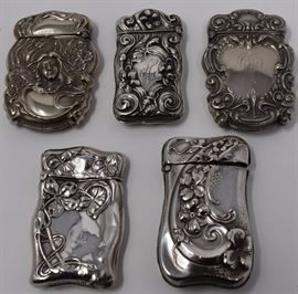 Huge collection Sterling Victorian/Art Nouveau card cases 