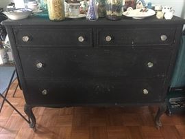 Antique desk painted black - study and in good condition 