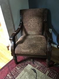 2 Beautiful upholstered armchair salad wood 