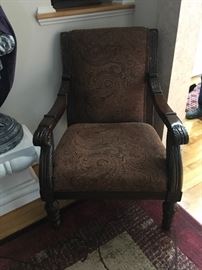 2 Beautiful upholstered matching armchair solid wood 