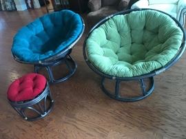 #18 (2) green or aqua papason chairs $75 each
