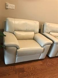 #15 (2) white electric recliners 50"w. $800 ea