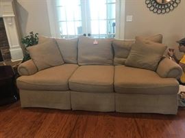 #37 Tan Craftman sofa 92"L with loose cushions $300