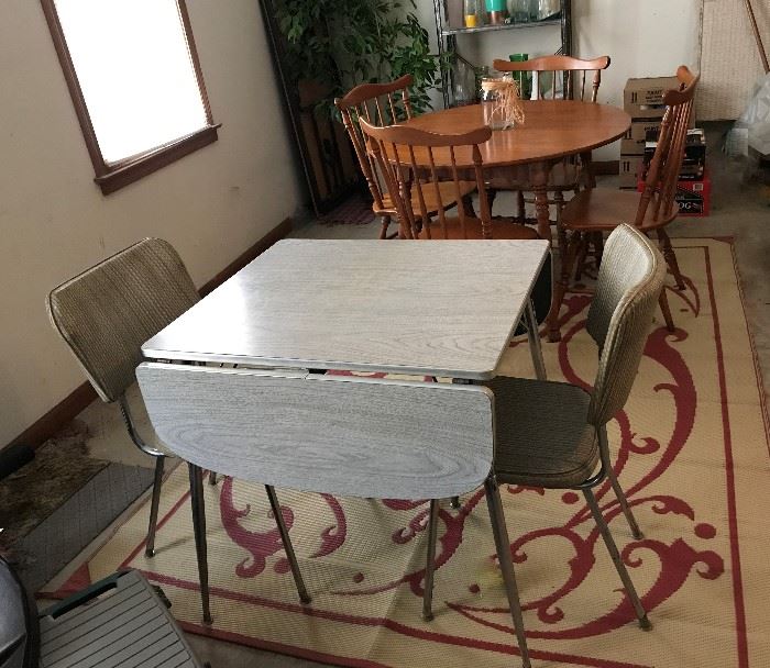 1960's Table and 2 chairs.  Maple Round Table and 4 chairs.