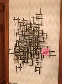 Cut Nails - 3d Art Wall hanging.  Signed - Harold Collier 1966