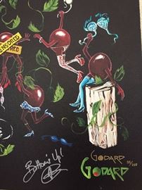Signed Godard Art - "Bottom's Up!"