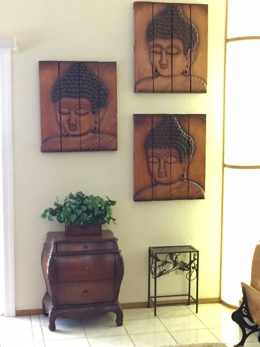 Carved Wooden Buddha Plaques