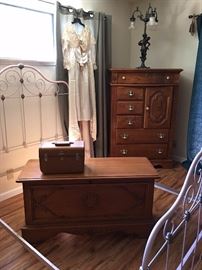 Quality Oak Bedroom Suite - Cedar Chest - Tallboy Chest