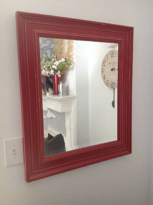 Red Framed Mirror $ 40.00