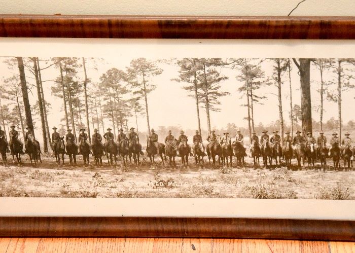 Antique Panoramic Group Photo (Horses), Framed