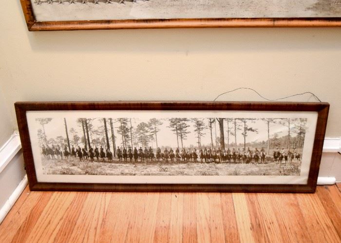 Antique Panoramic Group Photo (Horses), Framed
