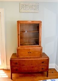 Wonderful Old Bureau with Display Cabinet (needs some TLC)