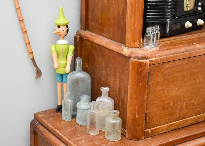 Antique / Vintage Bottles, Pinocchio Doll