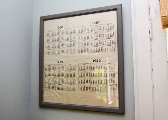 Framed Calendar (1960's)