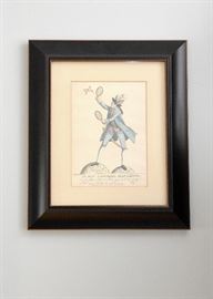 Vintage Framed Print ("The Fly Catching Macaroni")