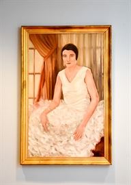 Original Framed Portrait Painting (Elegantly Dressed Woman)