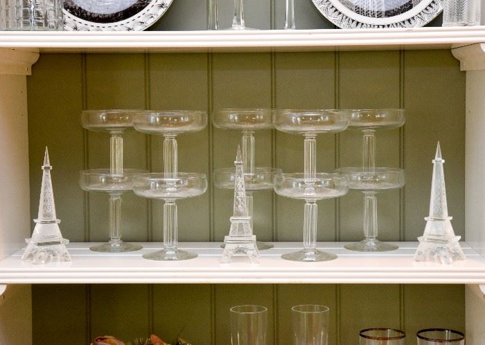 Glass Stemware, Glass Eiffel Tower Figurines