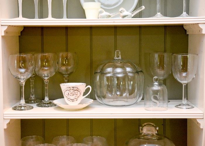 Glassware, Stemware, Glass Domes, Teacups, Etc.