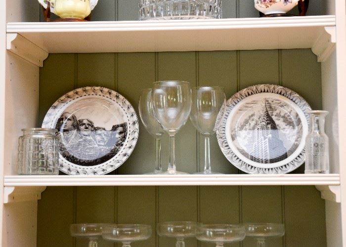 Glass Stemware, Souvenir Collector Plates