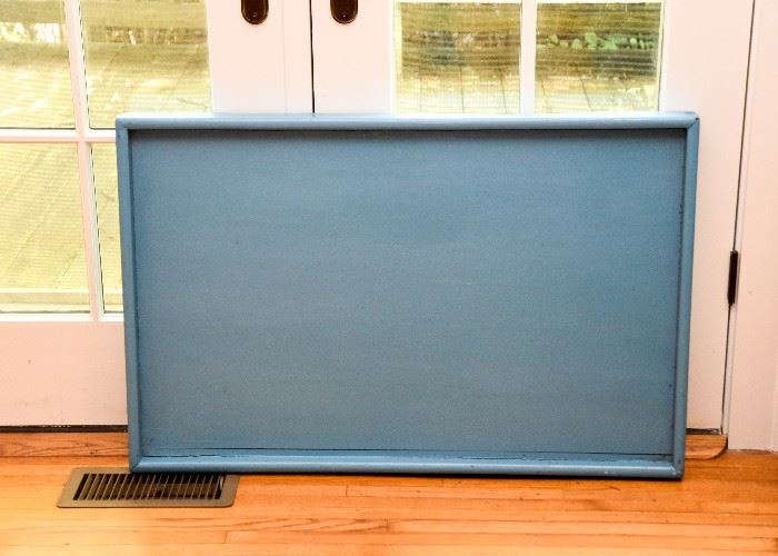Large Blue Painted Wooden Tray