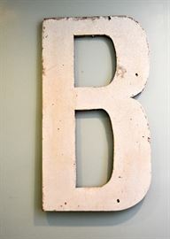 Large White Painted Letter "B"