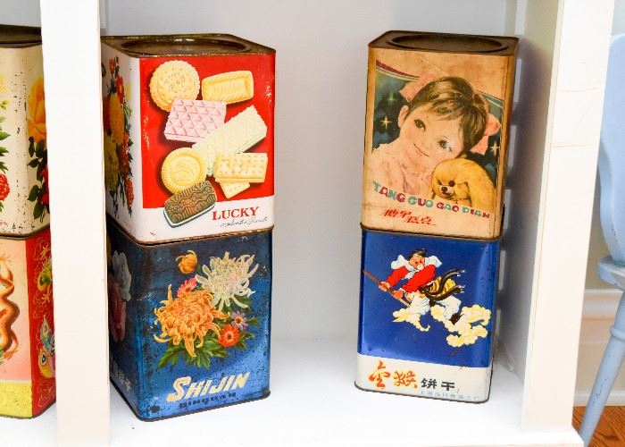 Vintage Chinese Biscuit Tins