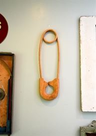 Wooden Safety Pin Wall Hanging