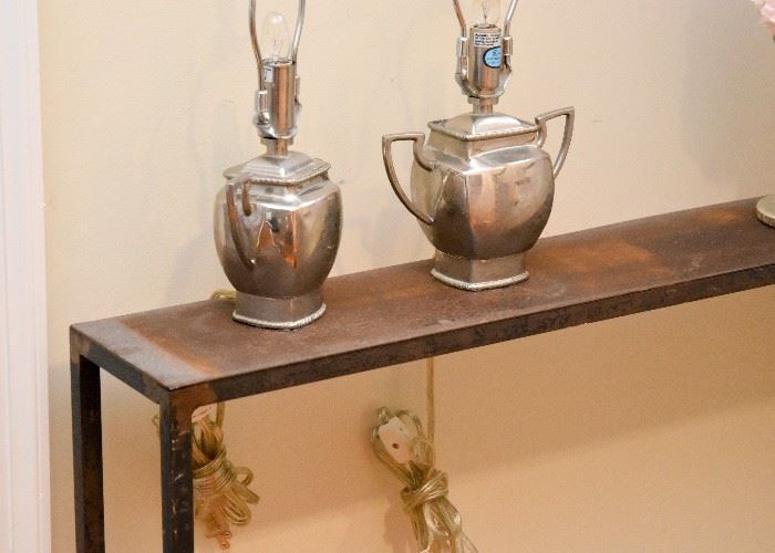 Rustic Iron Console Table (very narrow, great for tight space!)