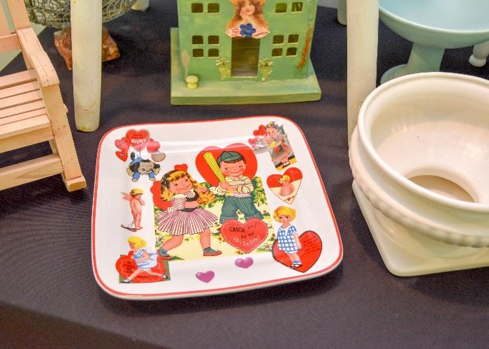 Platter / Plate with Vintage Valentines