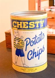 Vintage Chesty Potato Chips Tin (no lid)