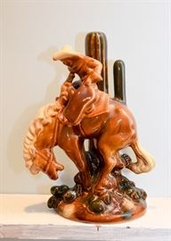 Haeger Pottery Cowboy on Horse Figure