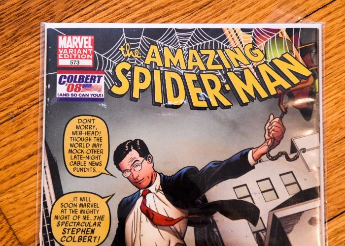 Marvel Variant Edition Spiderman Comic Book with Stephen Colbert