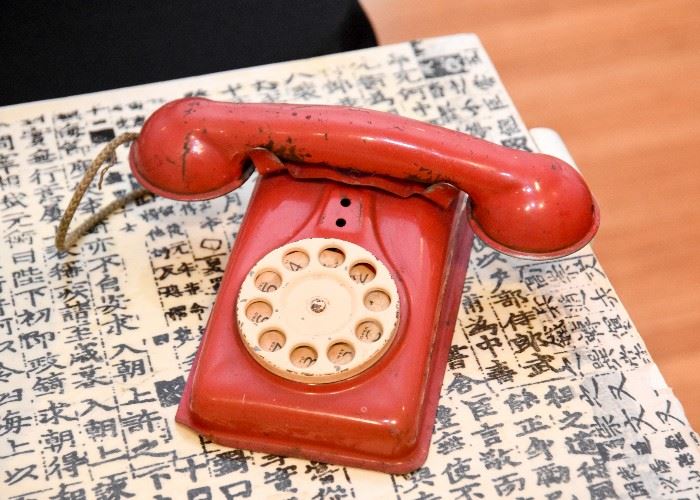 Red Vintage Toy Telephone