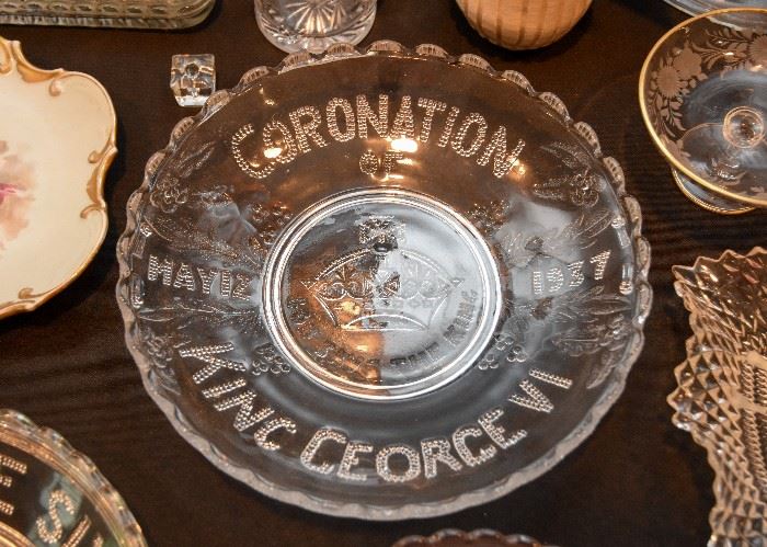 Vintage Glass Coronation Plate - King George VI 