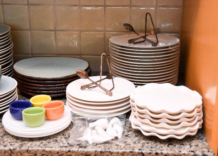 Plates, Dinnerware, Napkin Holders (made from old silverware)