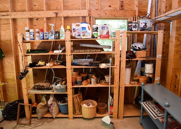Garden Supplies & Tools, Wooden Utility Shelves
