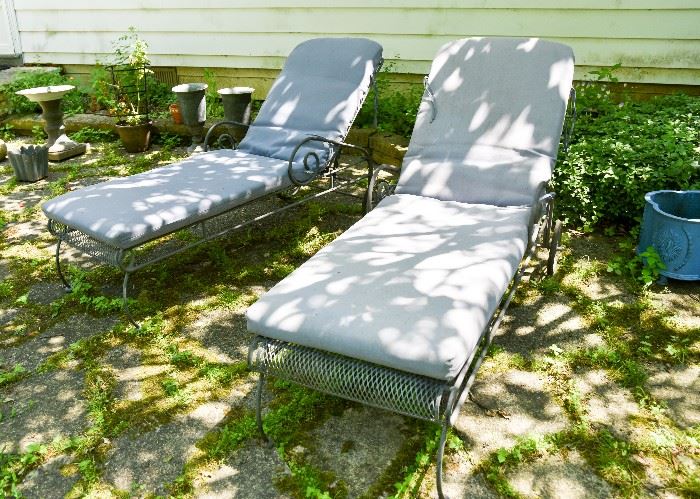 Wrought Iron Patio Loungers / Lounge Chairs