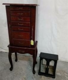 cherry wood jewelry cabinet