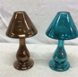 two valeria mercury glass lamps