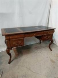 vintage burled leather inlay desk