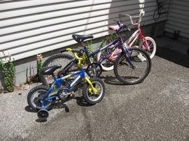Three Kids bikes