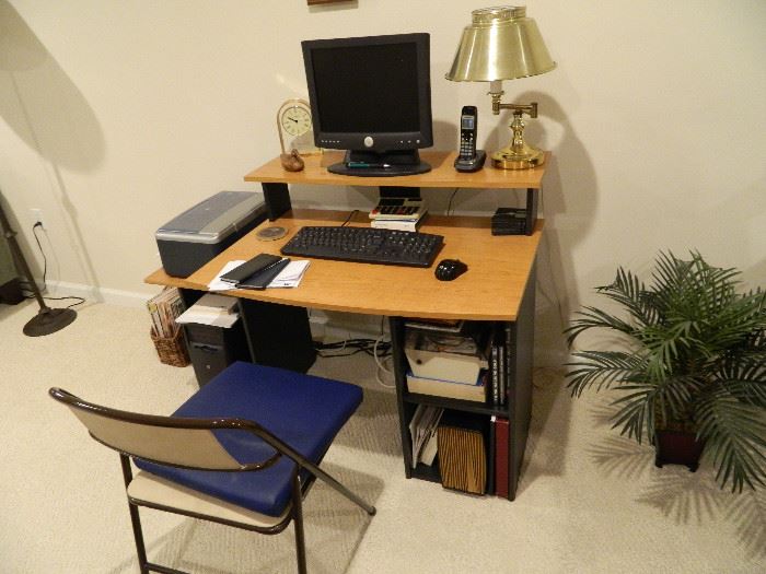 Computer Desk & Lamp