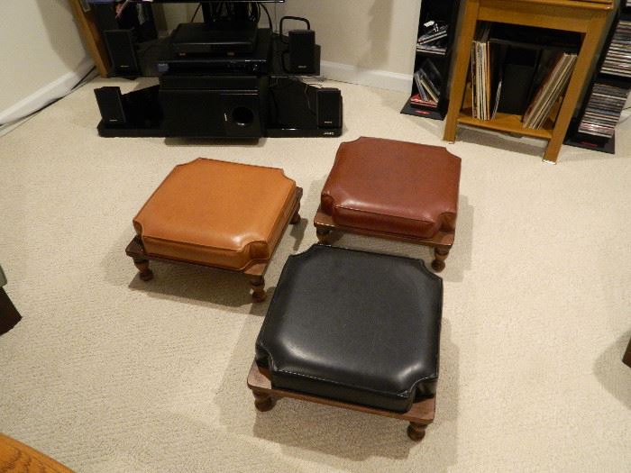 Mid-Century Retro Style Leatherette-covered stacking stools