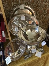 Silver plate serving pieces